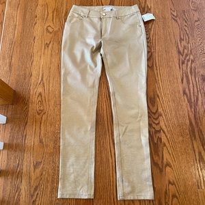 Eric Light gold Metallic Skinny Pants - Size 4 NWT